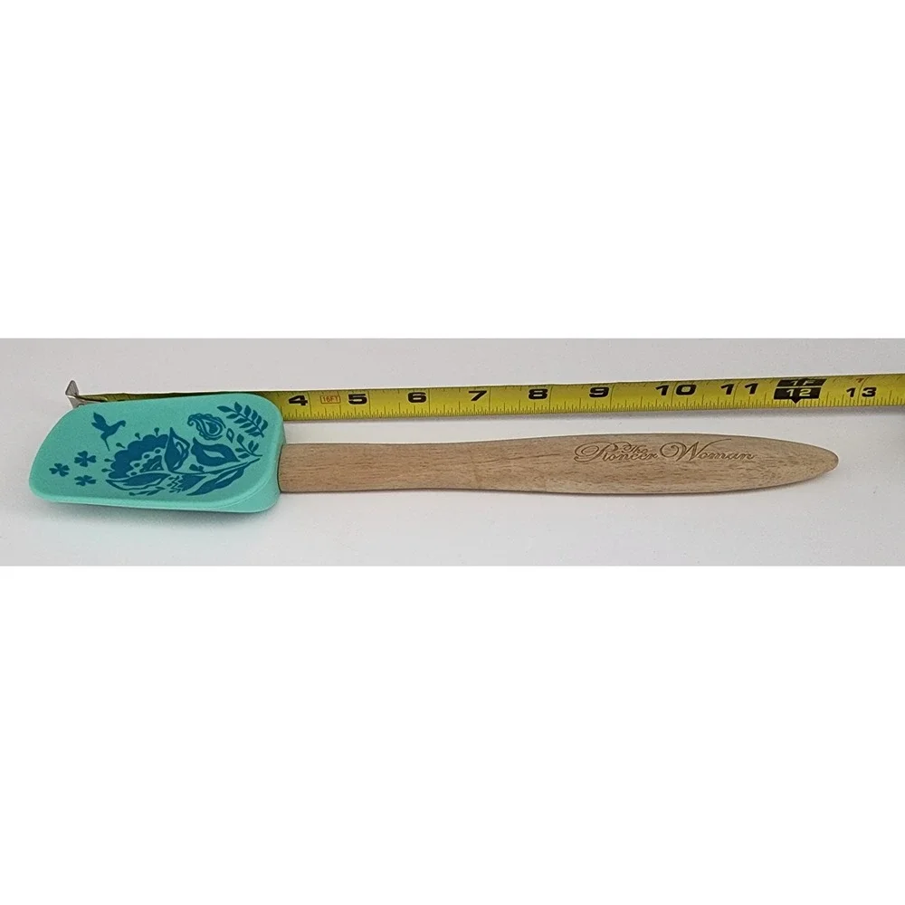 The Pioneer Woman Spatula Kitchen Tool Teal Blue Floral Wood Handle Birds